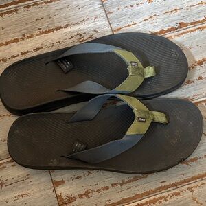 Chaco Black and Olive Flip-Flops